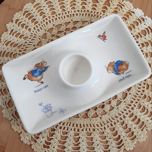 👉*RARE VINTAGE* WEDGWOOD BEATRIX POTTER PETER RABBIT CHILDS SNACK TRAY ~7x4 - Picture 8 of 8